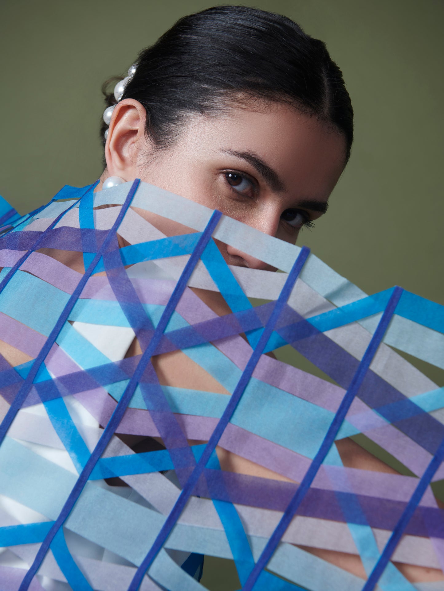 Polychromatic organza gauze saree