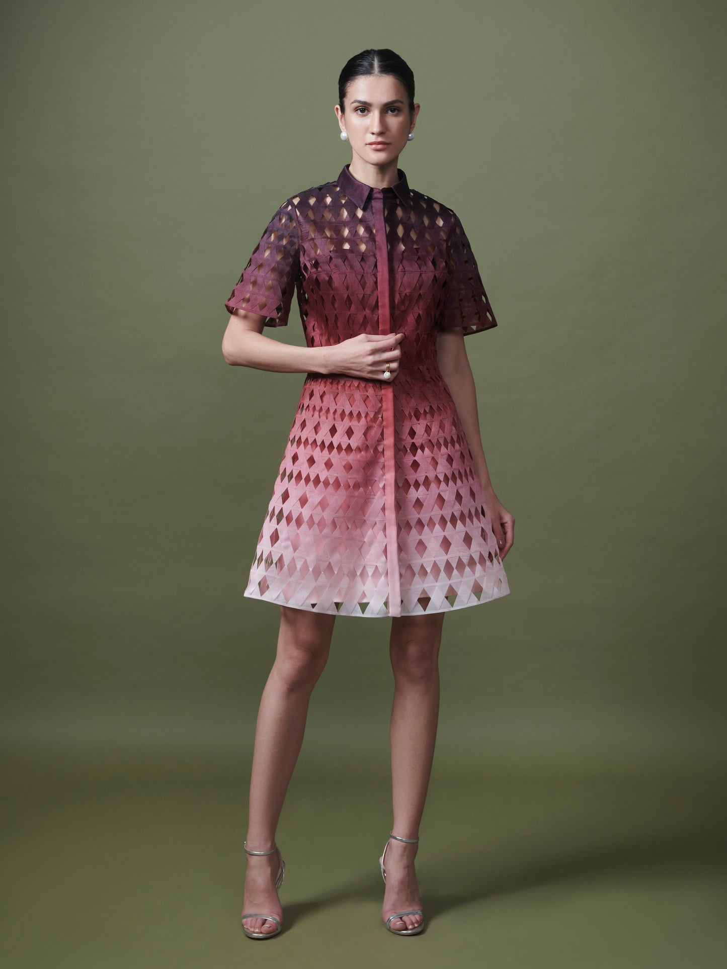 Gradient short shirt dress