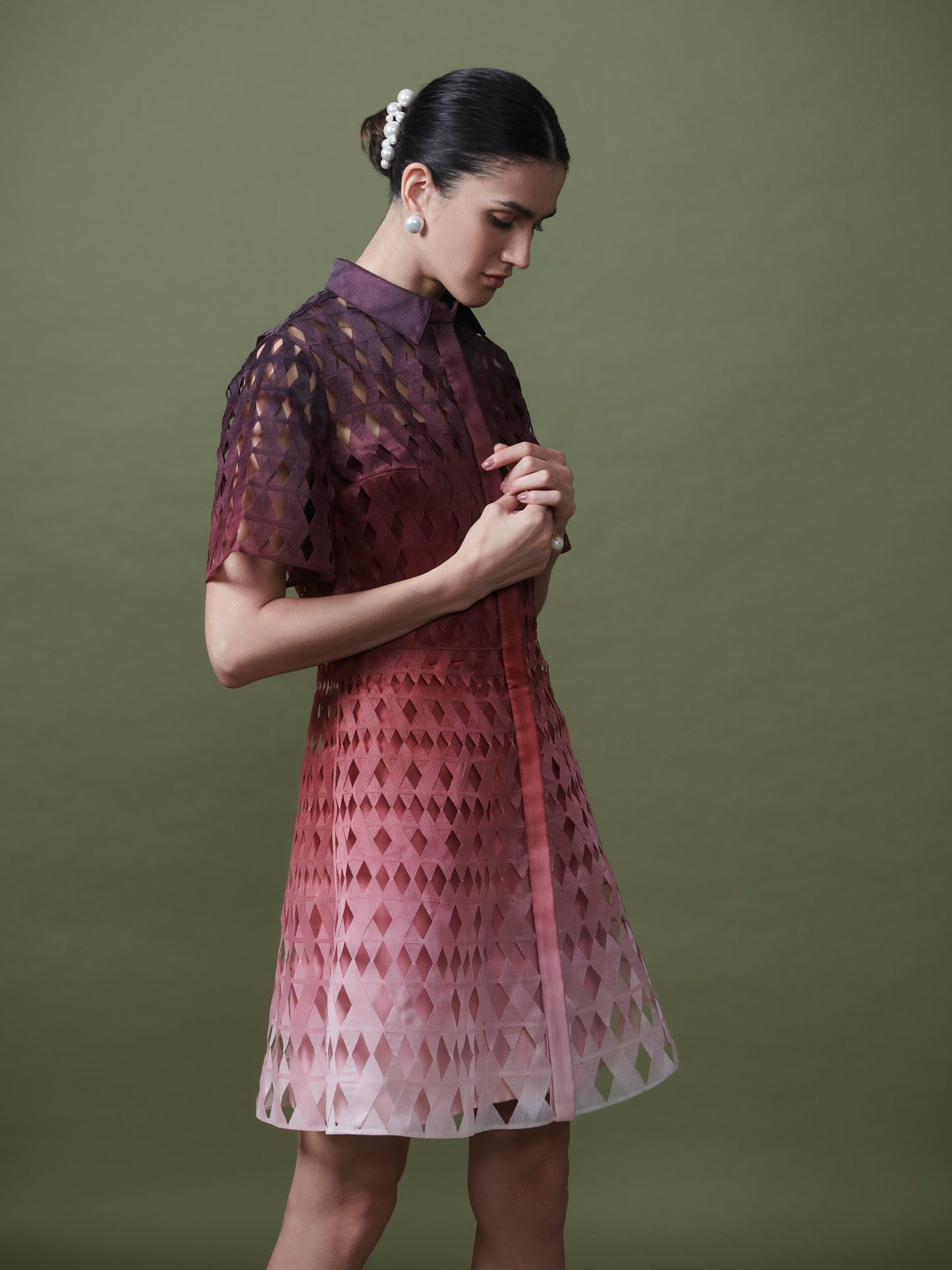 Gradient short shirt dress