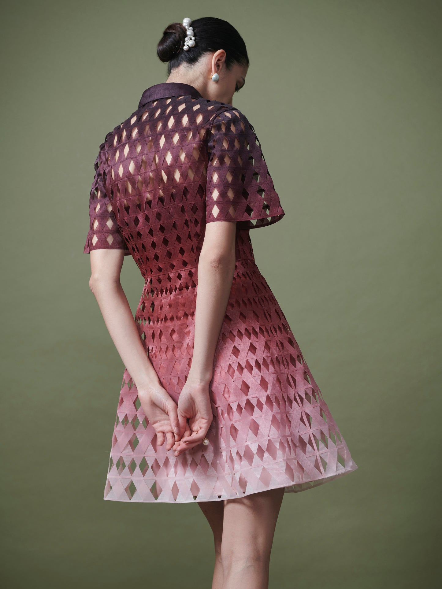 Gradient short shirt dress