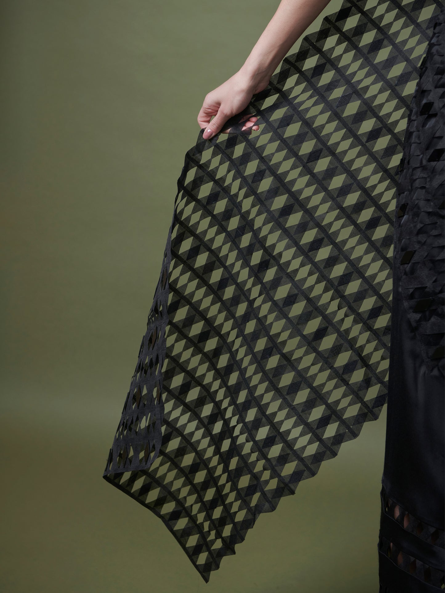 Beaded organza gauze saree